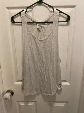 PINK Victoria's Secret Light Gray Racerback Tank Top